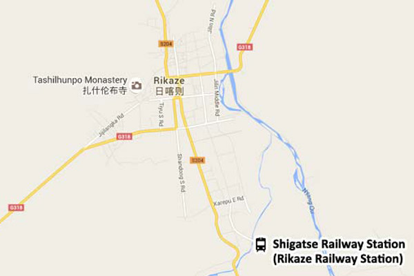 Shigatse Railway Station Location Map