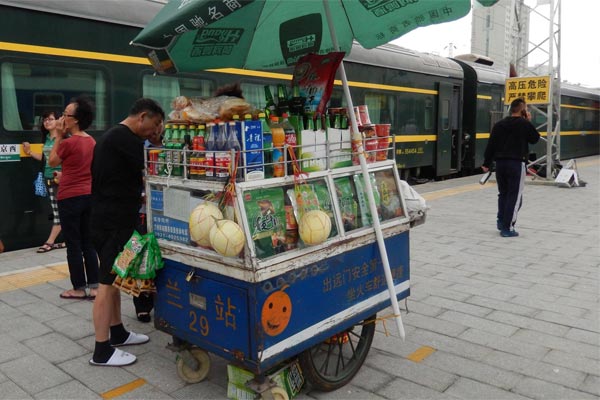 Vender's Stand on the Railway Station Platform