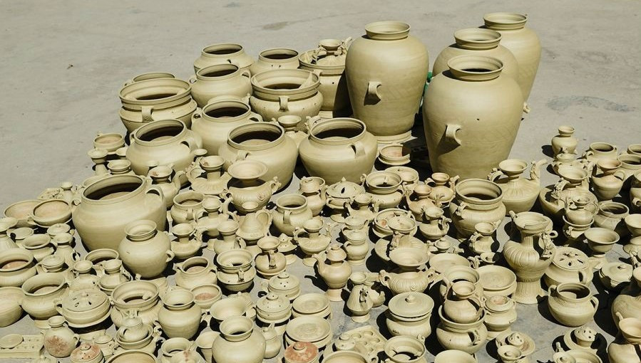 Pots made by villagers