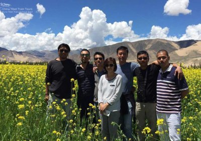 Traveler photo: Took a photo in the field of blooming rape flowers while heading to Everest Base Camp. (August 2020)