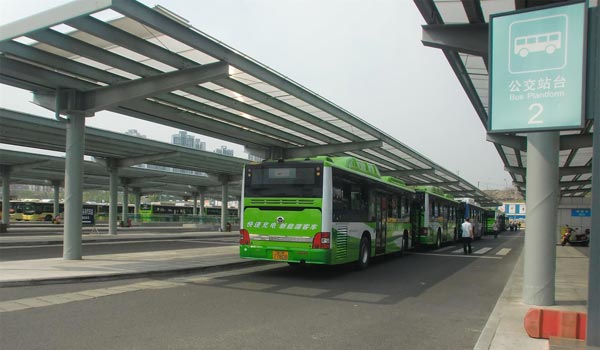 The Bus Station nearby the North Square of Chongqing North Railway Station