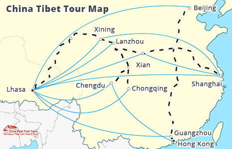 China Tibet Tour Map