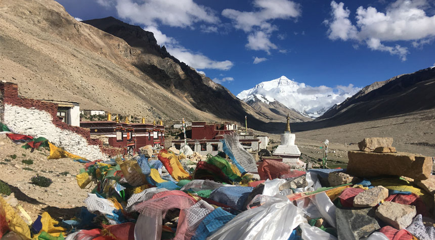 Rongbuk Monastery and Mount Everest