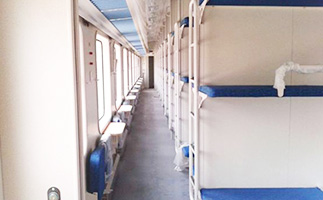 another view of hard sleeper corridor on Tibet trains