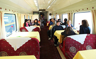 Dining car on Tibet trains