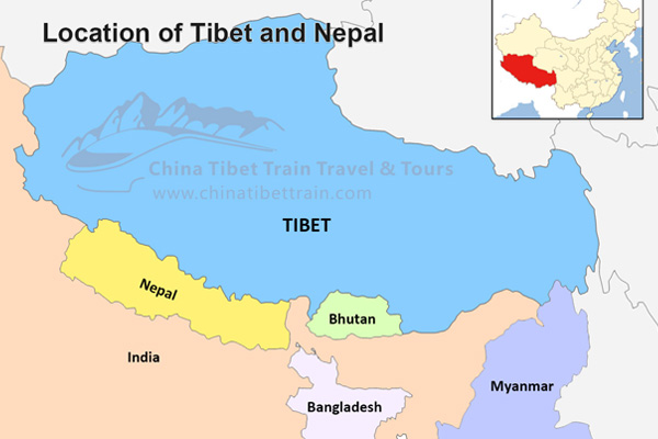 Nepal And Tibet Map Travel From Nepal To Tibet: How Far Is Tibet From Nepal By Flight, Train  And Overland?