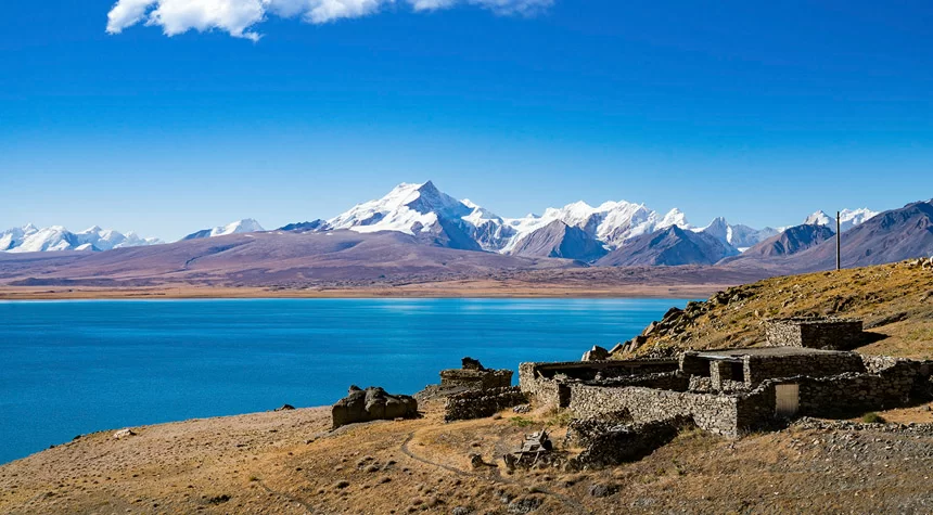 Mount Shishapangma from Lake Peiku Tso