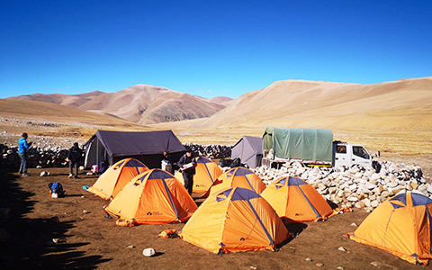 Camping during Tibet Trekking Tours Camping during Tibet Trekking Tours