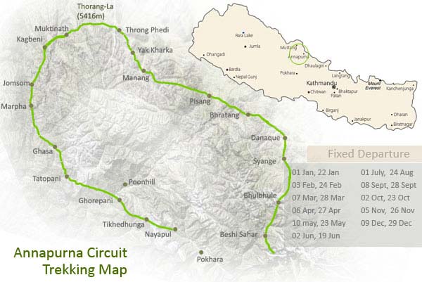 Annapurna Circuit Trekking Map Annapurna Circuit Trekking Map