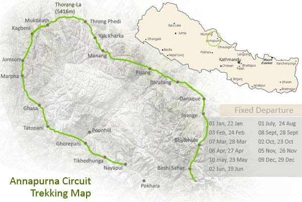 Annapurna Circuit Trekking Map