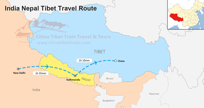  India Nepal Tibet Travel Route 