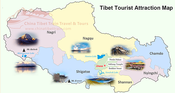  Tibet Tourist Attractions Map 